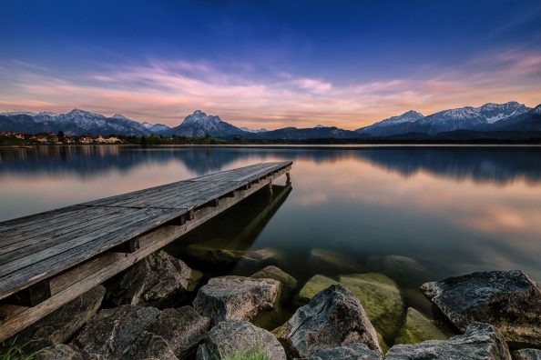Hopfensee im Allgäu Fotoworkshop Hopfensee Hopfensee bei Füssen im Allgäu zum Sonnenuntergang beim letzten Workshop Landschaftsfotografie