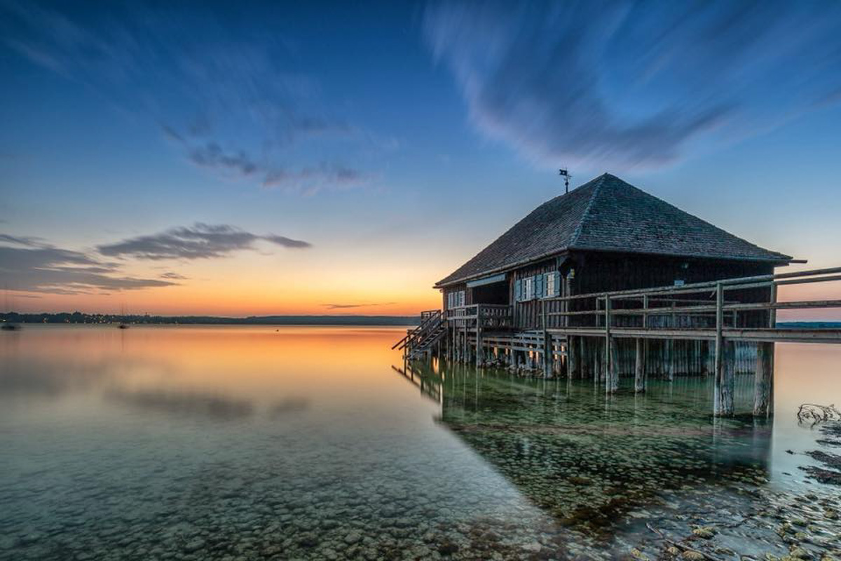 Fotoworkshop Bayern Seehütte am Ammersee, Location für den Workshop Landschaftsfotografie mit Graufiltern